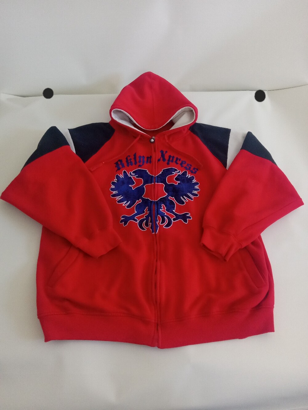 Brooklyn Xpress Hoodie Red,black, Blue Jacket Sweatshirt Sz XXL Full Zip